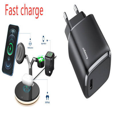 3 In 1 Magnetic Wireless Charger 15W Fast Charging Station Electronics DealSniper.net Black fast charge set