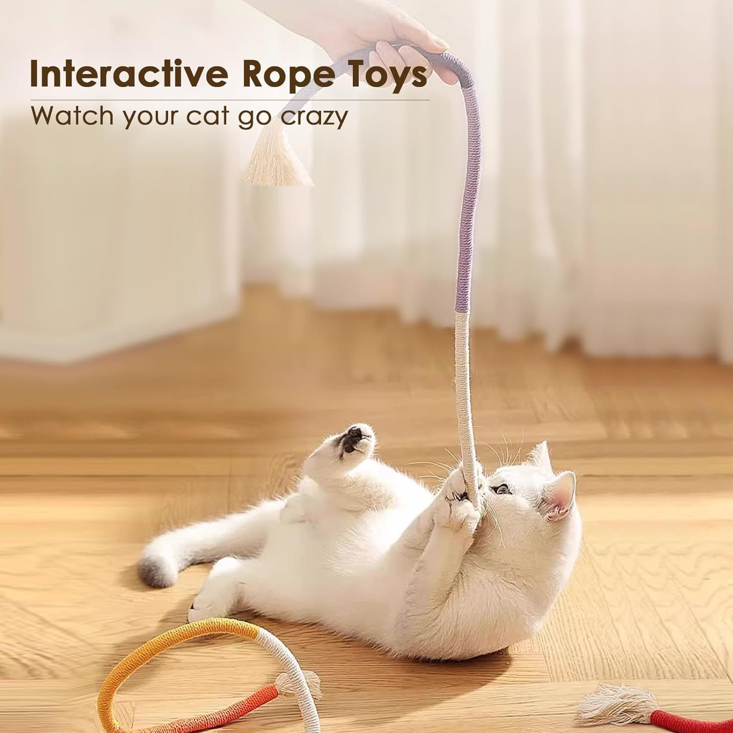 Cotton Rope Cat Toys For Indoor Cats Interactive Rope Toys Pets dealsniper-net