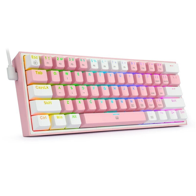 RGB Light Dual Keycap Wired Mechanical Keyboard Electronic dealsniper-net pink