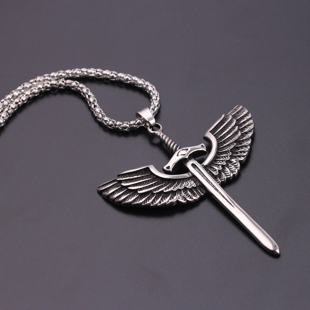 Double Axe Pendant Men's Necklace Jewelry dealsniper-net XL1447 One size