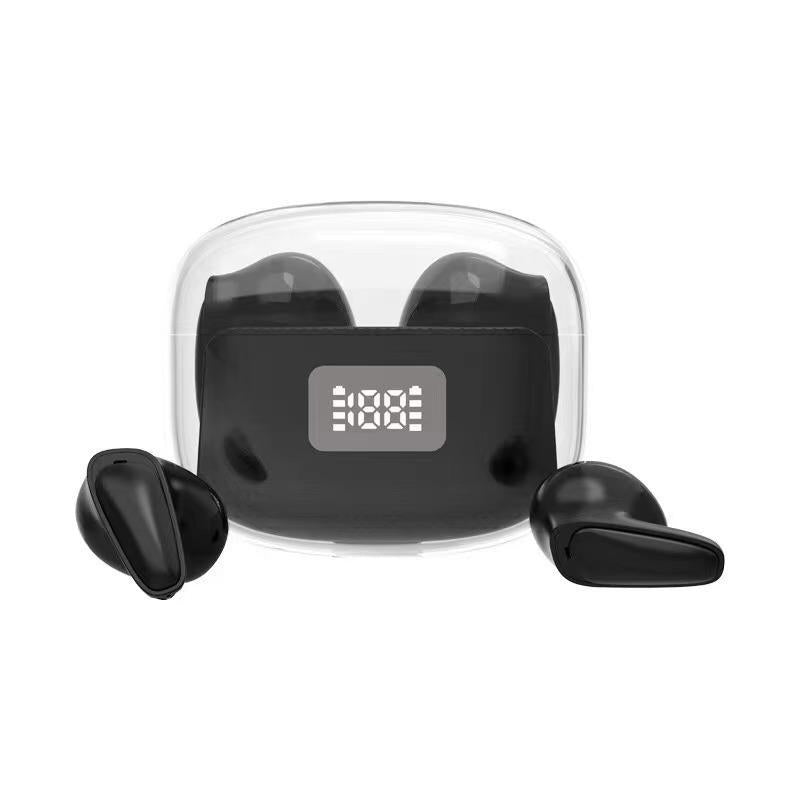 Tws Wireless Fully Transparent Space Capsule Half In-ear Bluetooth Headset Electronics dealsniper-net Black Neutral