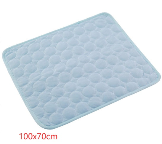 Pet Dog Cat Ice Silk Cold Nest Pad For Cooling In Summer Pets dealsniper-net Light blue 102x70cm