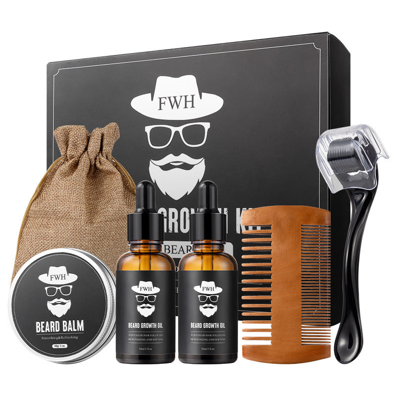 Beard Growth Hair Treatment Value Set Oil Microneedle Roller Suit Men Gym From House Needle Roller Sets Of Boxes