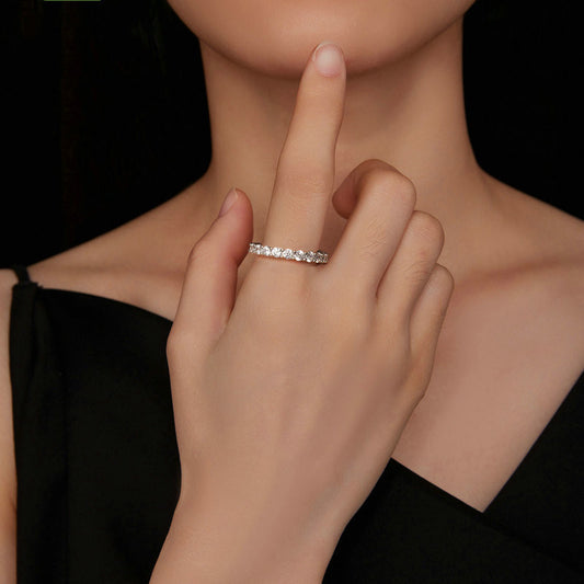 Paired Diamond Shining Mosonite Ring Jewelry DealSniper.net