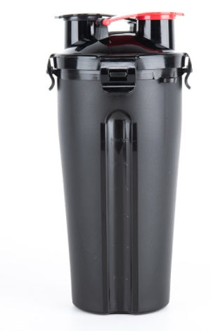 2 In 1Pet Water Bottle Dispenser Travel Portable Bowl Pets Gym From House Black Cup 1pc