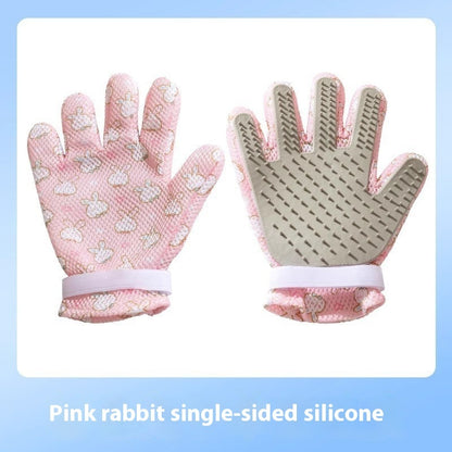 Pet Bath Cat Petting Gloves Double-sided Floating Hair Comb Pets Gym From House Pink Rabbit Single Side