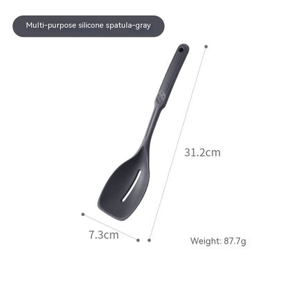 Household Multifunctional Spatula Edible Silicon Kitchen dealsniper-net Slotted Turner Gray