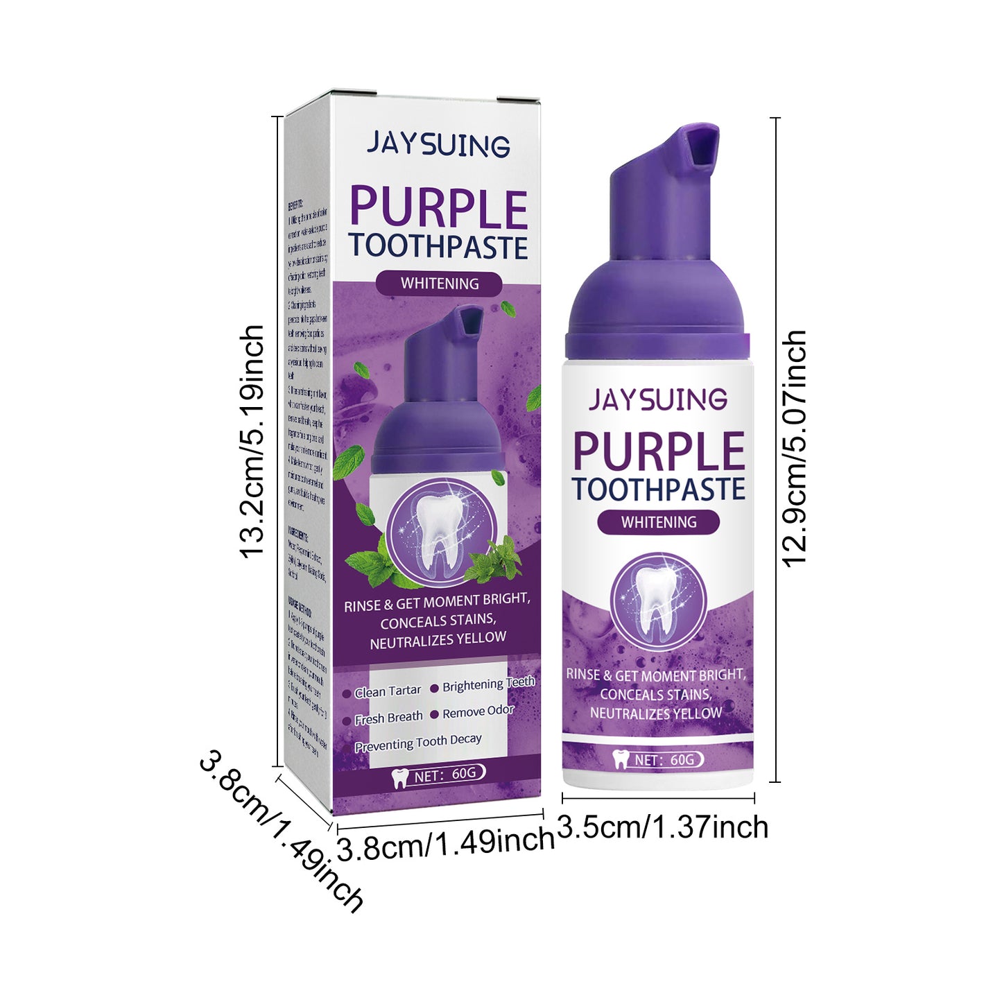 Purple Tooth Whitening Toothpaste Brightens Teeth