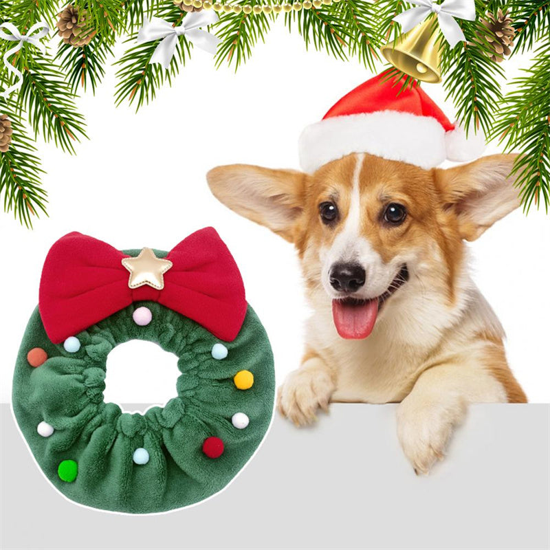 Christmas Pet Bow-knot Collar Friendly To Skin Xmas Pet Scarf Pets Gym From House