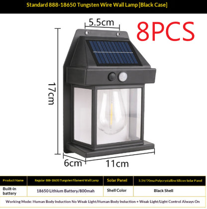 Outdoor Solar Tungsten Wall Light With Motion Sensor IP65 Outdoor DealSniper.net Black Style14500 8PCS
