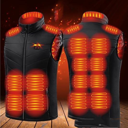 Can Wear USB Heating Clothes Standing Collar Heated Horse Jacket Men dealsniper-net Black 2XL