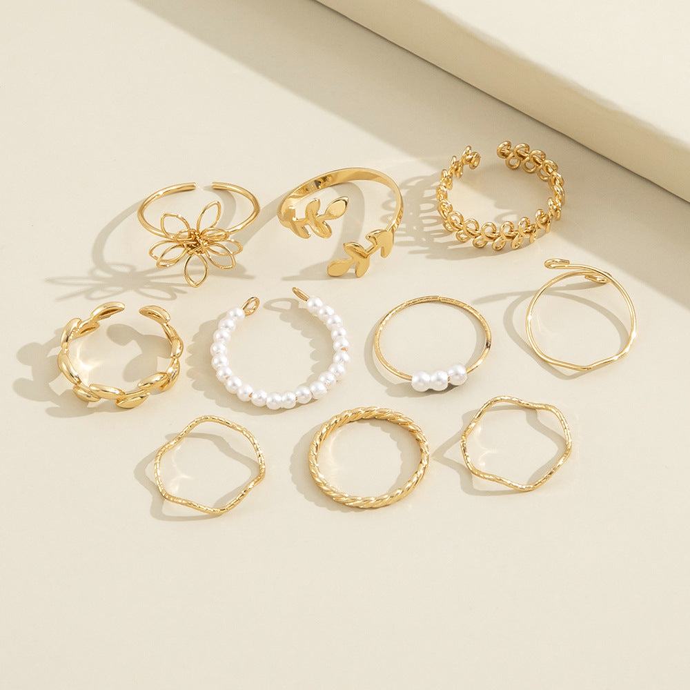 Openwork Flower Set Ring Simple Glossy Deals DealSniper.net