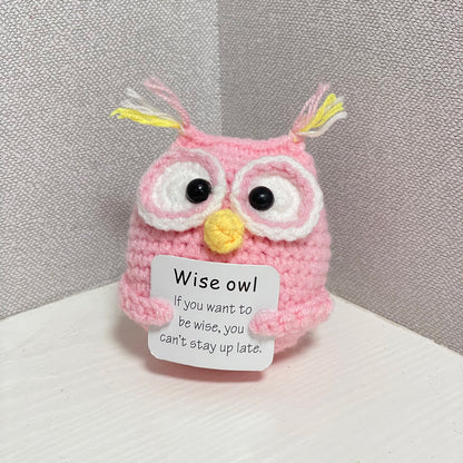 Funny Animal Crocheted Toy Creative Gift Kids dealsniper-net Pink Owl Plus Keychain