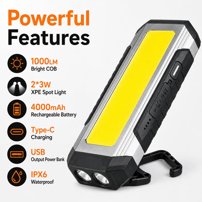 Rechargeable Magnetic Power Bank Function Type C LED Outdoor DealSniper.net
