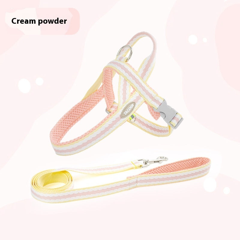 Dog Hand Holding Rope Portable Pet Harness Pets dealsniper-net Cream Pink L