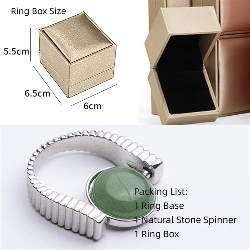 Original Fidget Spinner Rings Natural Stone Rings Spinners Gifts Holidays dealsniper-net