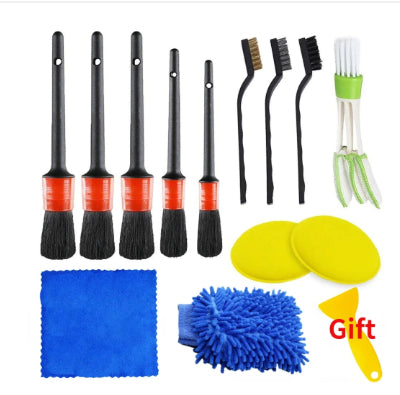 Fine wash brush beauty detail brush air conditioner Vehicle dealsniper-net 14 piece set