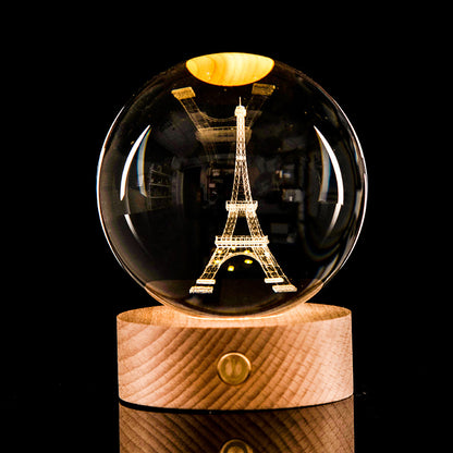 Luminous Galaxy Crystal Ball Decoration 3D Laser Inner Carving Home Decor DealSniper.net