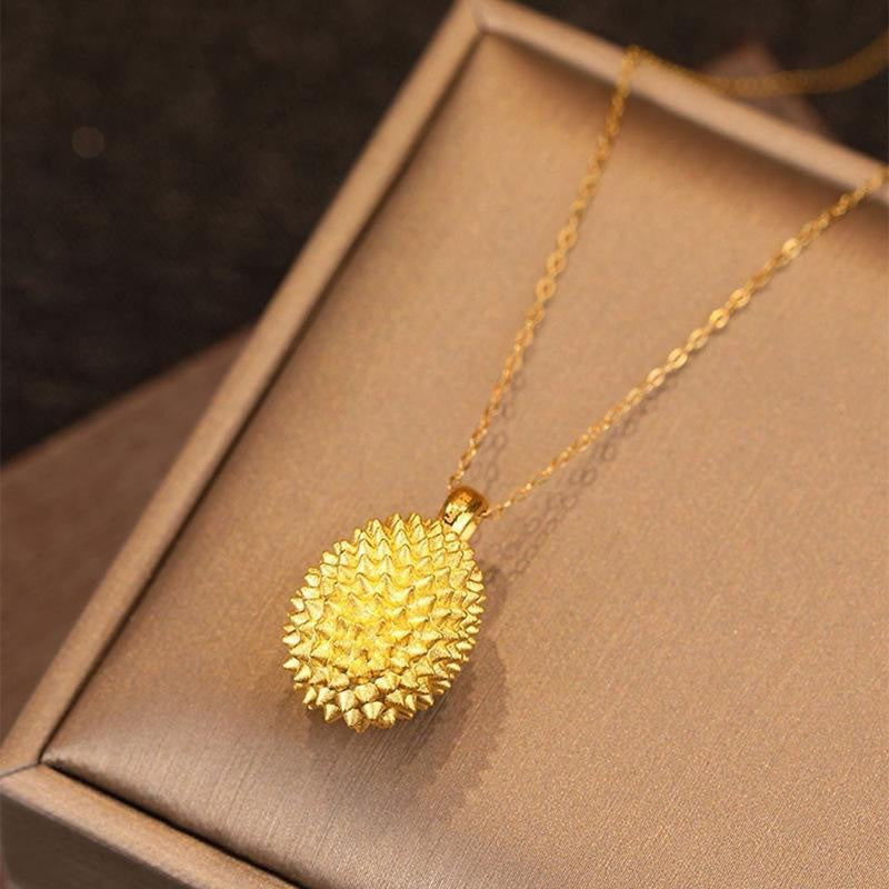 Alluvial Gold Durian Necklace Commemorative Necklace Pendant Jewelry dealsniper-net