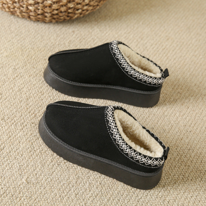 Baotou Plush Half Slippers Home Snow Boots Women's