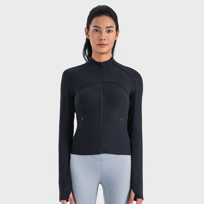 Women's Half Turtleneck Sports Fitness Jacket Women dealsniper-net Black 10