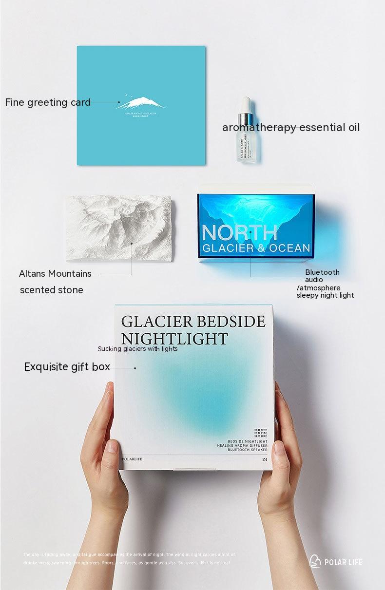 Glacier Night Light Bluetooth Speaker Bedroom Bedside Gadgets DealSniper.net Glacier Atmosphere Night Light