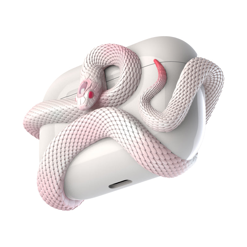 Creative Horrible Snake Wireless Earphone Case Headset Protective Case Electronics dealsniper-net Pink AirPods Pro