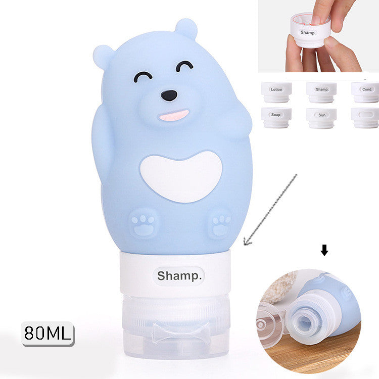 Portable Cute Cartoon Bear Penguin Animal Silicone Travel Case