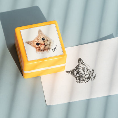 Custom-Made Pet Portrait Stamp DIY For Dog Figure Seal Pets Gym From House Yellow