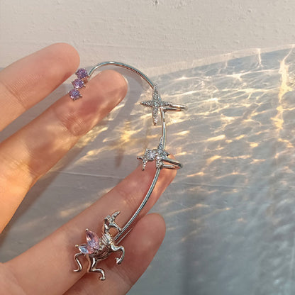 Womens Unique Trendy Dainty Small Earrings Hanging For Women Deals DealSniper.net Purple Left