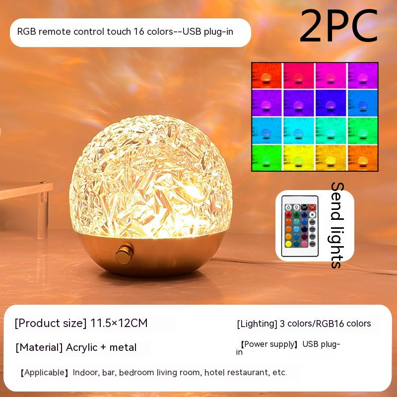 New Water Ripple Projector Night Light Crystal Mood Lamp