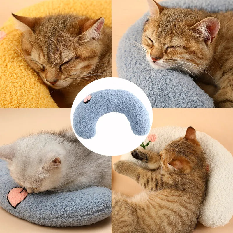 Little Pillow For Cats Fashion Neck Protector Deep Sleep Puppy U-Shaped Pillow Pets Pillow Kitten Headrest Dog Sleeping Pillow Pet Products Pets dealsniper-net