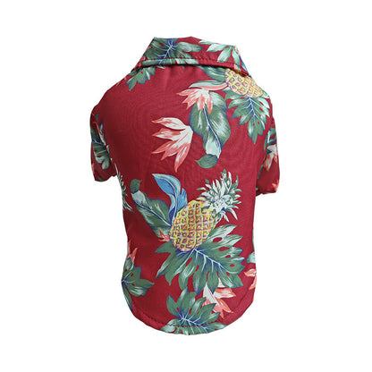 Dog Spring And Summer Thin Shirt Corgi Blue Cat Clothes Pets DealSniper.net Red pineapple 2XL