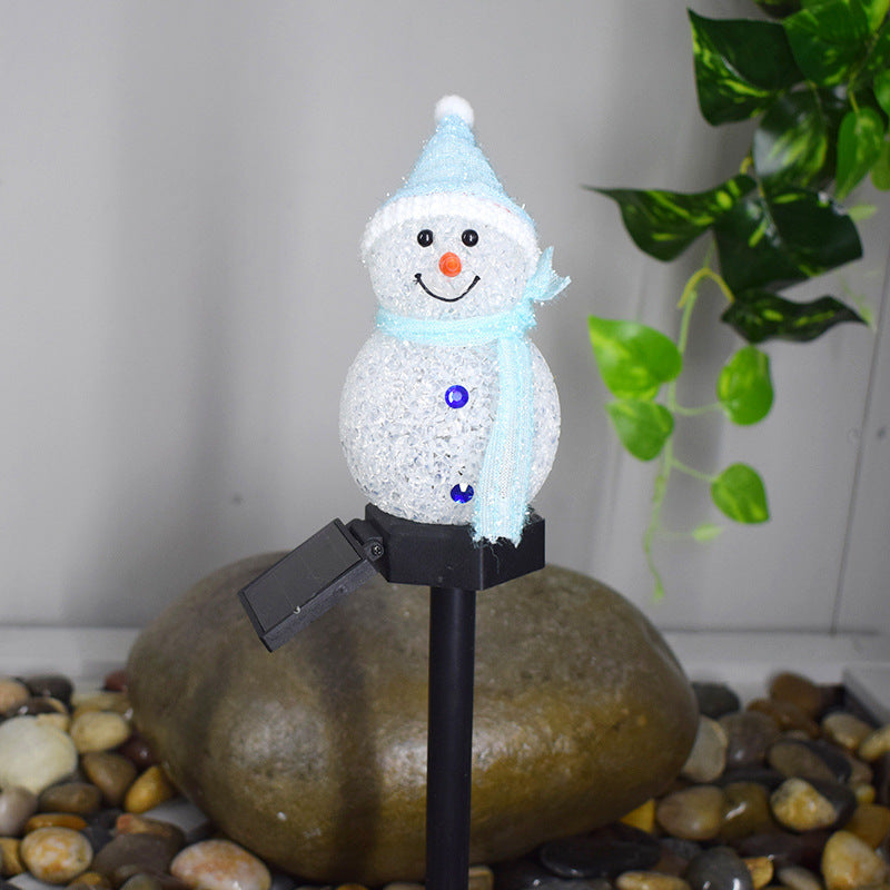Outdoor LED Solar Snowman Light Landscape Lamp Decorations Holidays DealSniper.net Blue