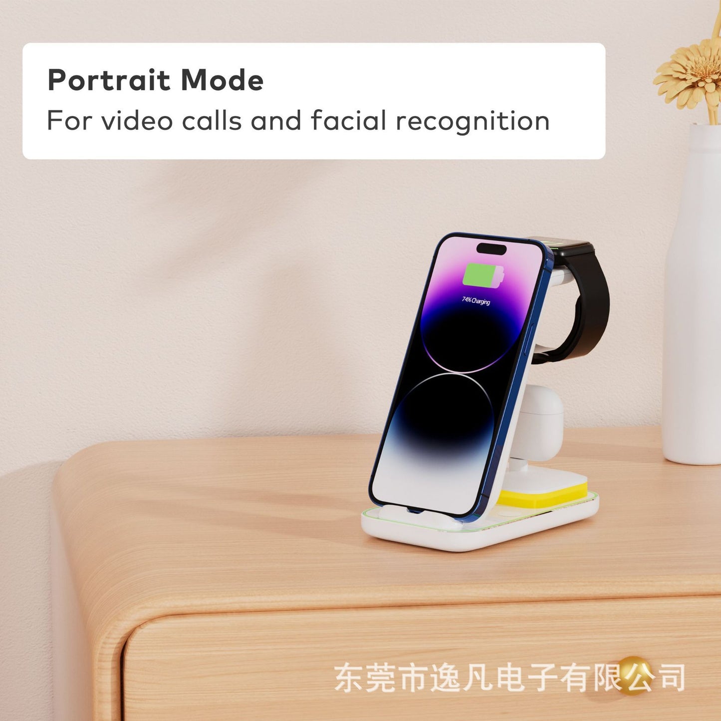 15W Fast Charge Vertical Wireless Charger Mobile Phone Watch Headset Electronics DealSniper.net