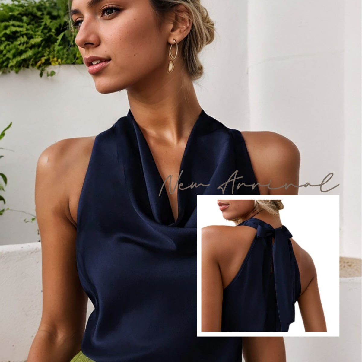 Women Solid Color Swing Collar Sleeveless Vest Trendy Women Gym From House
