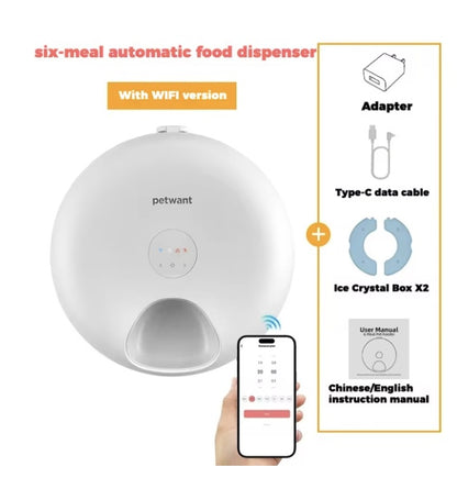 Donut Frost WiFi 6 Meal Automatic Cat Food Dispenser Pets Gym From House APP control