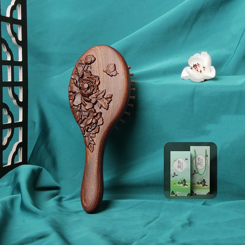 Airbag Massage Comb Large Wooden For Women Only Beauty DealSniper.net Peony