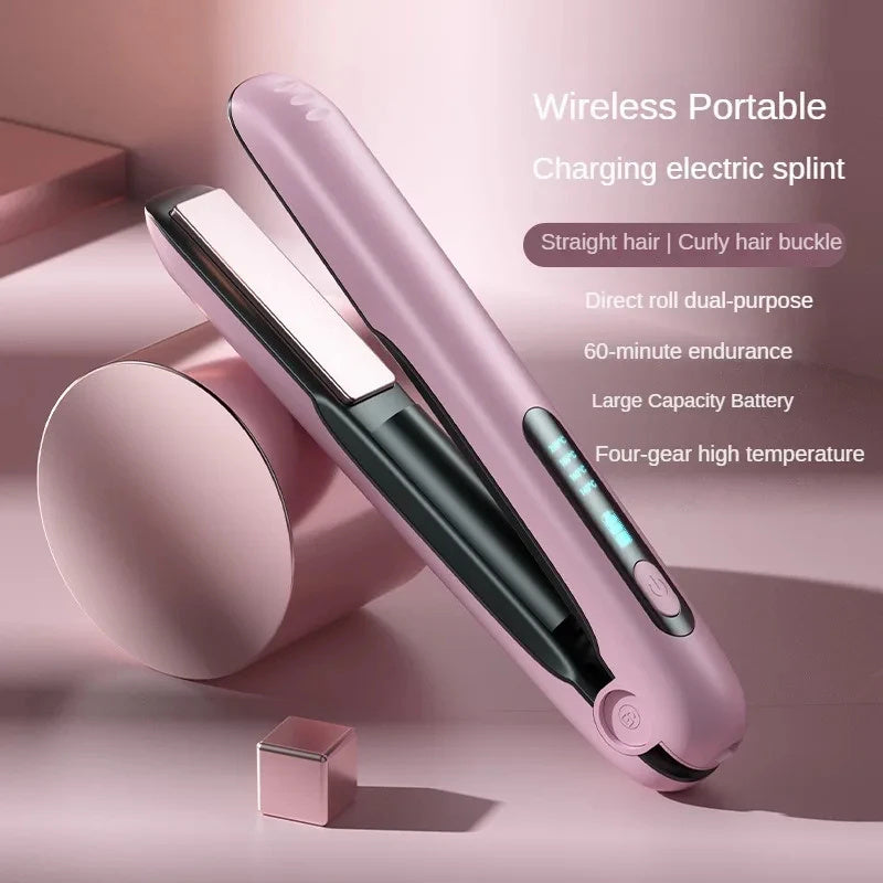 Wireless Hair Straightener Flat Iron Mini 2 IN 1 Roller Beauty dealsniper-net