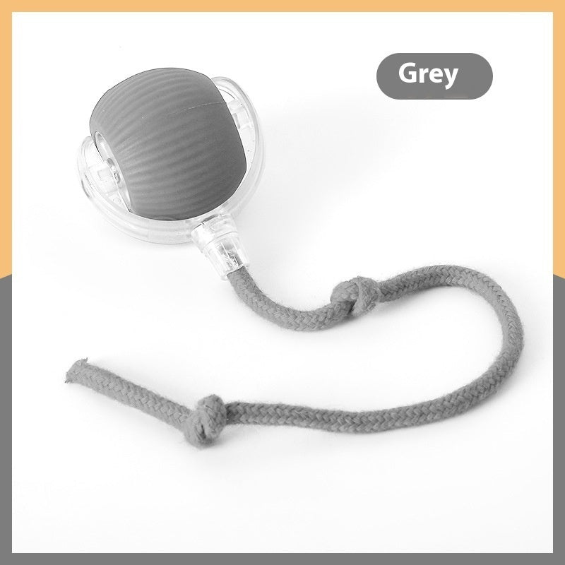 Interactive Cat Toy Ball Super Drive Cat Rolling Ball Pets Gym From House With Rope Style Gray