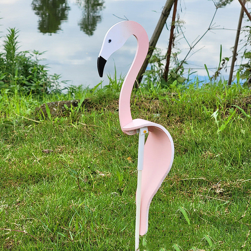 Swirl Flamingo Rotating Bird Beach Gardening Decoration Garden DealSniper.net Pink 40cm