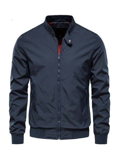 Trendy Men's Jacket Spring And Autumn Coat Fashion Outerwear Men Gym From House 836 navy blue 4XL