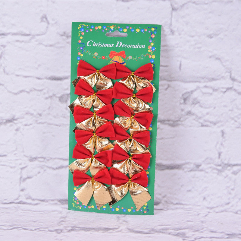 Christmas Tree Ornaments Christmas Decoration Bow Holidays dealsniper-net Red gold
