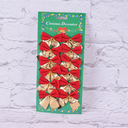 Christmas Tree Ornaments Christmas Decoration Bow Holidays dealsniper-net Red gold