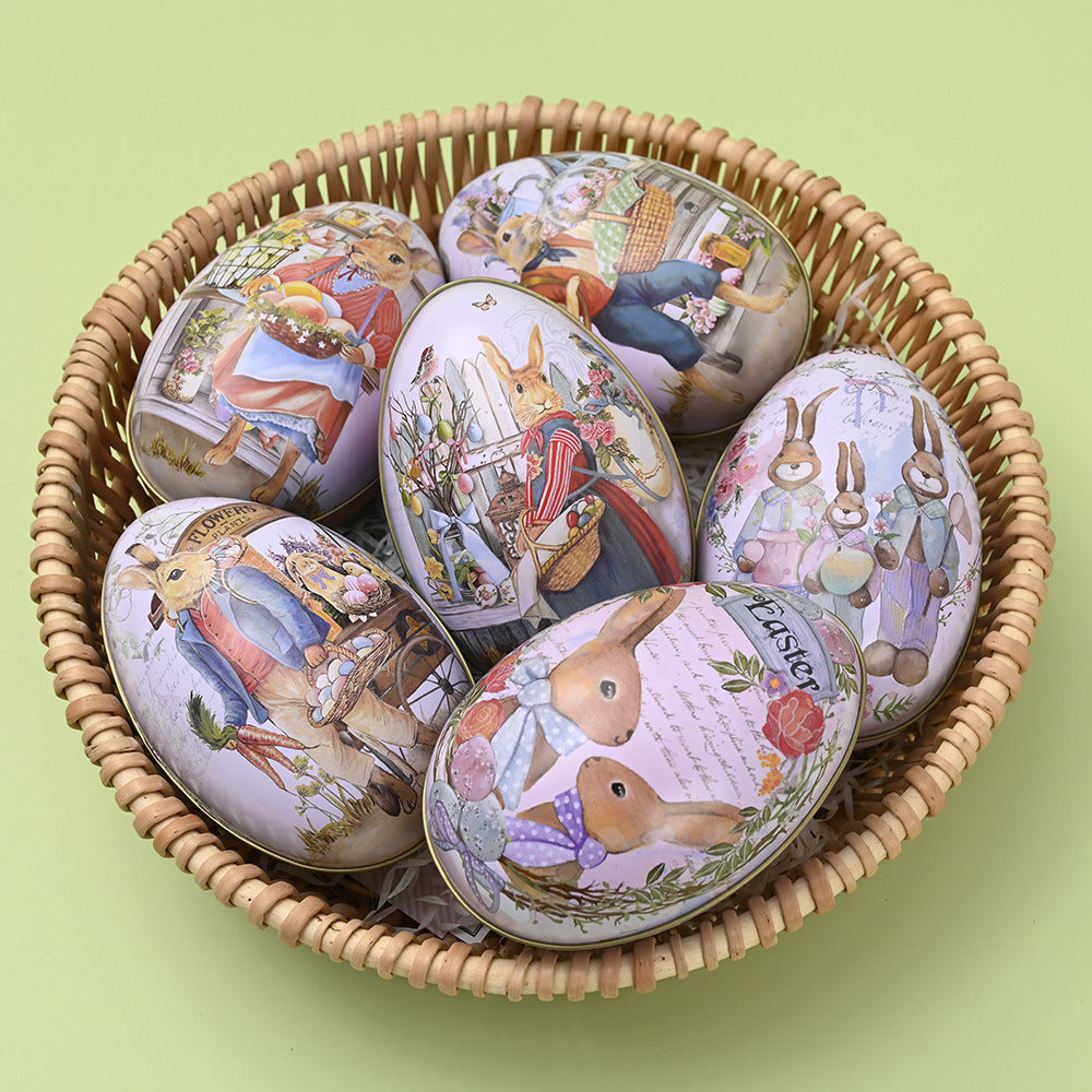New Easter Decorative Tinplate Egg Creative Tin Box Kids Gym From House