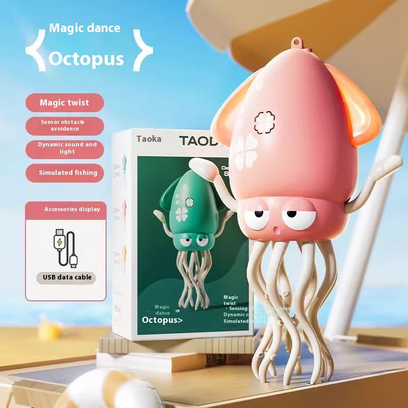 Octopus Automatic Sensing Obstacle Avoidance Puzzle Toy Kids DealSniper.net Pink base