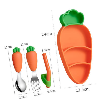 Children's Silicone Dining Plate Set Kitchen DealSniper.net Dining Plate Set of Four Color box packaging