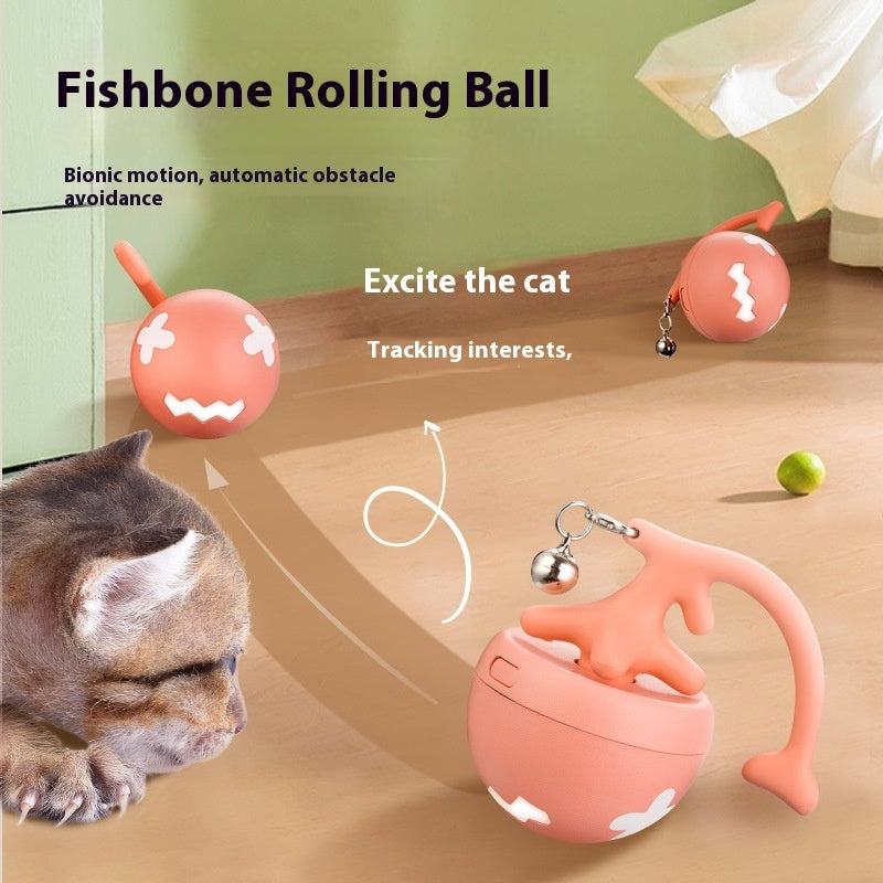 Smart Interactive Cat Toy Ball USB Moving Rolling Ball Pets Gym From House