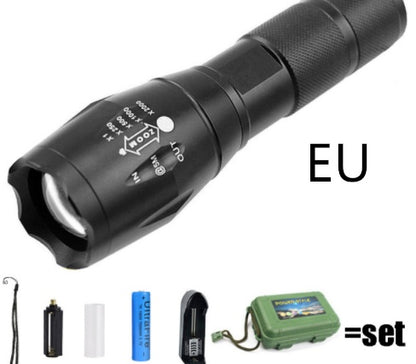 Strong Light Flashlight Special Forces Rechargeable Camping Flashlight Outdoor dealsniper-net T6 running volume version EU