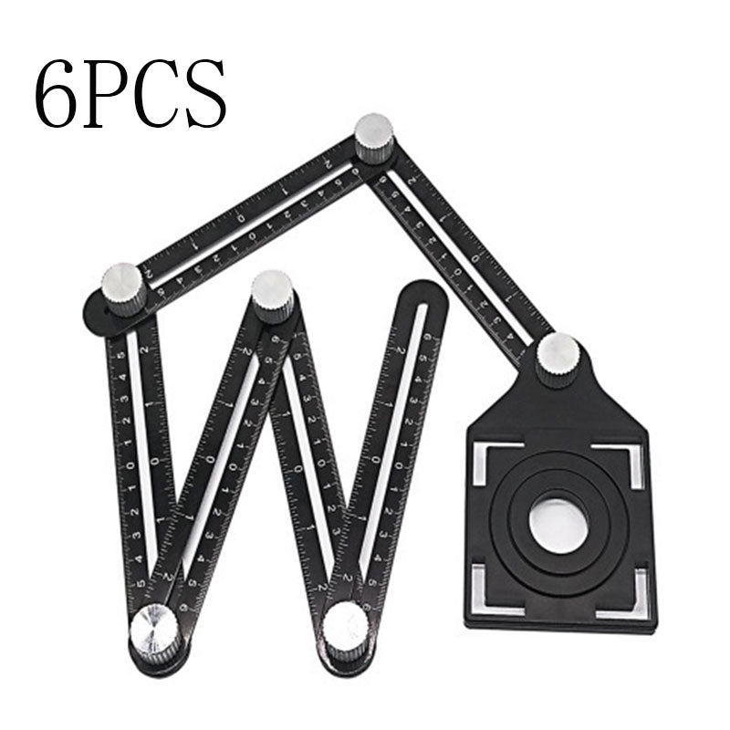 Aluminum Alloy Six-fold Ruler Ceramic Tile Hole Locator Home DealSniper.net 6pcs